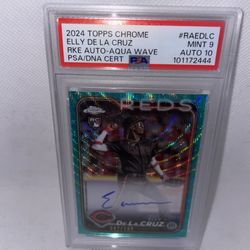 2024 TOPPS CHROME ELLY DE LA CRUZ RKE AUTO-AQUA WAVE
