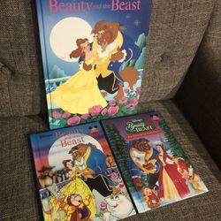 3 BEAUTY AND THE BEAST Walt Disney Hardback Books 