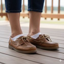 SPERRY TOP SIDER Men’s Authentic Original Leather Boat Shoes Brown Color Size 10.5M