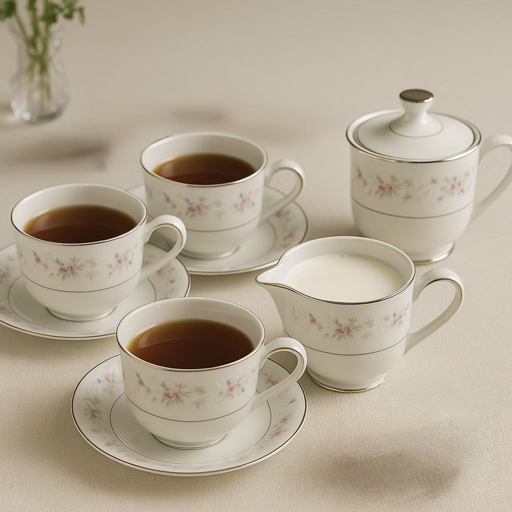 Empress China Japan 1960s Seville Creamer & Sugar Bowl With Lids