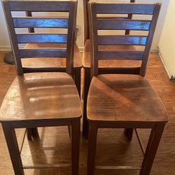 4 BROWN KITCHEN CHAIRS 