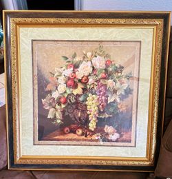Large 29" Home Interiors Di Giacomo Print - Ornate Wood & Gold Tone Frame (2006)