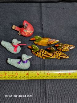 Handcrafted & Painted Bird/Duck Figurines Set (7 pcs) - $35 OBO