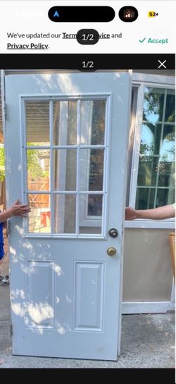 White Exterior Door with Glass Panels