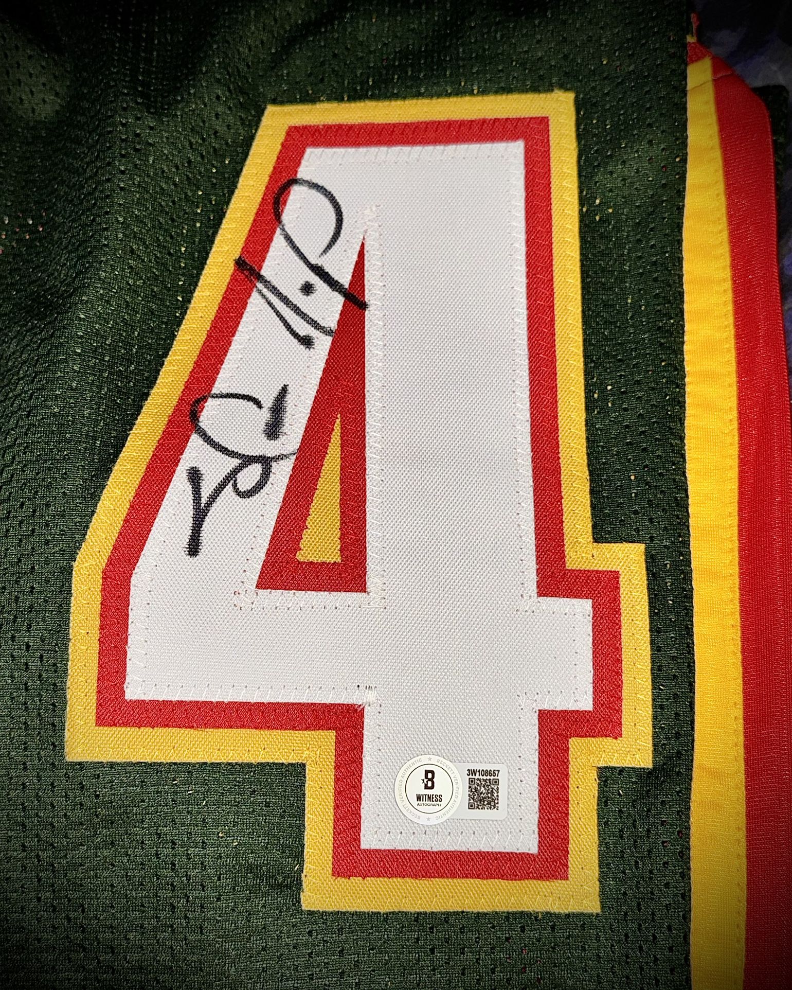 Sean Kemp Autographed SuperSonics Jersey Beckett COA 