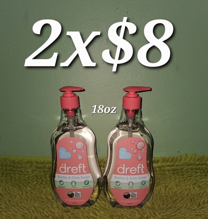 2  Bottle & Dish Soap Dreft 18oz