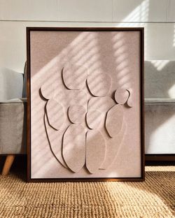 3D 6 Member Family Textured Original Artwork 24"×36"