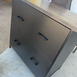 Tribesigns 2-Drawer File Cabinet, Wood Lateral Filing Cabinet for Home Office, A4, Letter Size, Brown and Black 