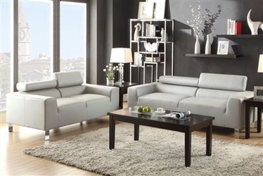 New! 2 Piece Modern Grey Leather Sofa & Loveseat Set $39 Down (NO CREDIT CHECK FINANCING)