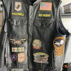  Motorcycle Leather vest XXL 