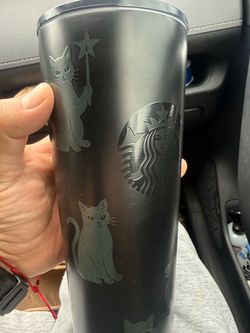 Starbucks Black Cat Halloween Tumbler