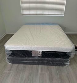 12” Queen Mattress Set Plush PillowTop – Brand New –  Same Day Delivery Available 🚚