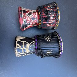 Wood djembe drum mini 2pcs