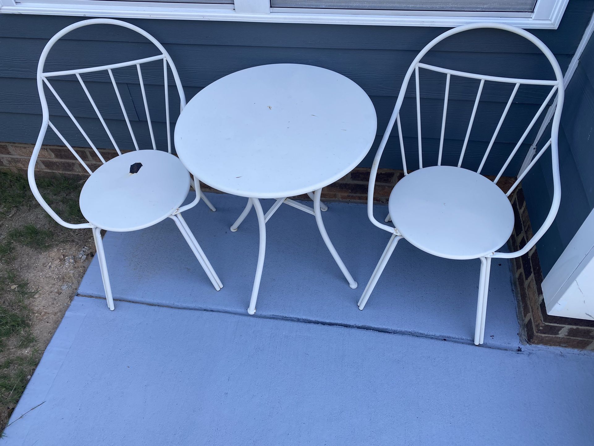 Three Piece Outdoor Table And Two Chairs