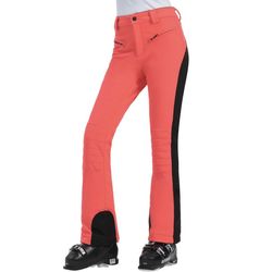 Women's Neon Coral Reinforced Knee Scuff Guard Ski Pants