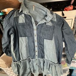 Free People Patchwork Denim Tunic” or a “Ruffled Denim Shirt”