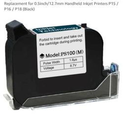 Original 42ml Black Quick Dry Solvent Ink Cartridge Replacement for 0.5inch/12.7mm Handheld Inkjet Printers P15 / P16 / P18 (Black)