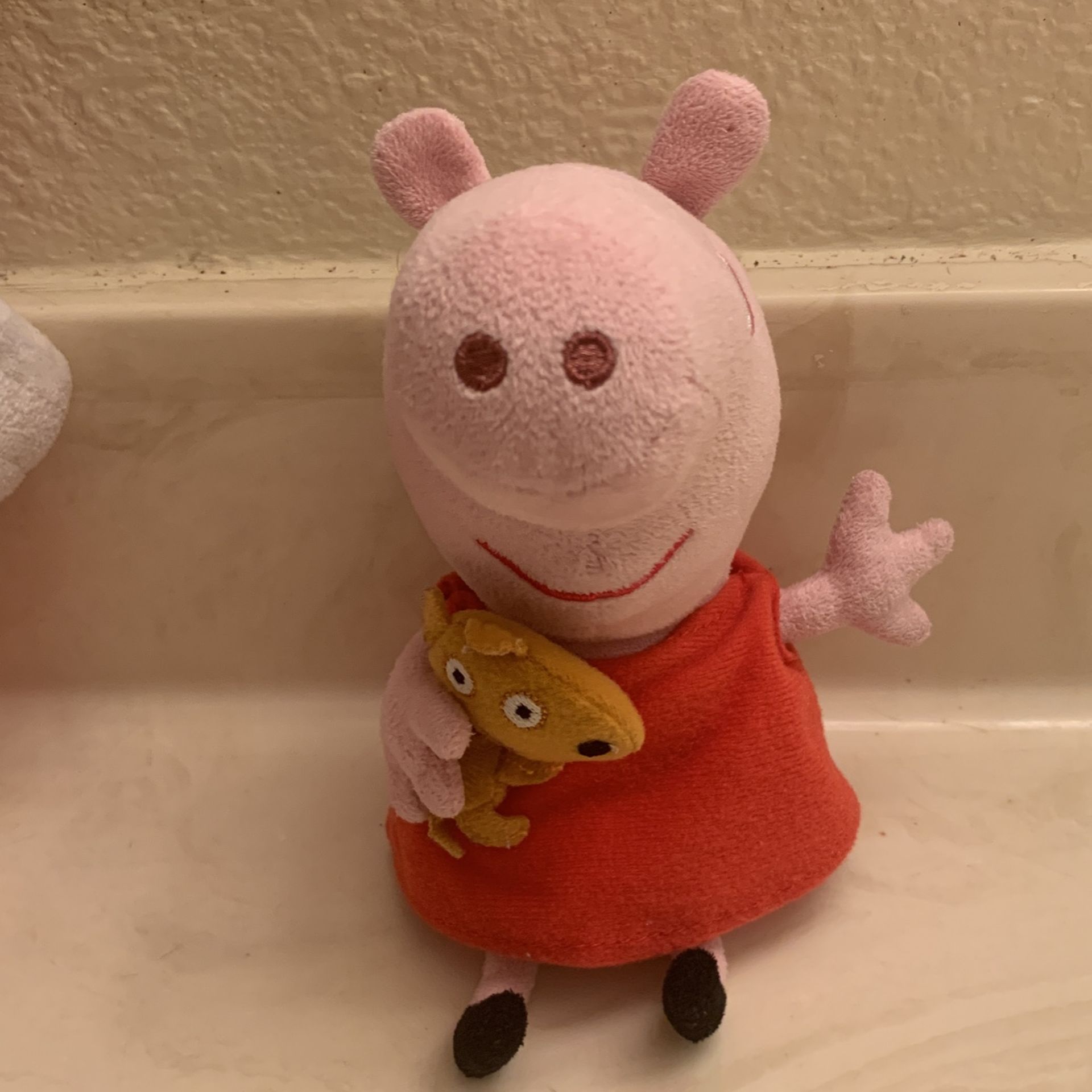 Peppa Pig Holding Teddy Bear 7”