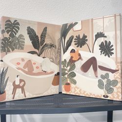 2 Bathtub artwork Canvases 