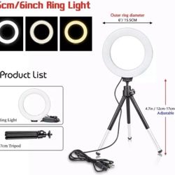 Led Ring Light With Tripod Stand Holder Fill Lighting Usb Charge Selfie Led Lamp For Streaming Video Photography Gift