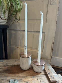 Threshold Marble Taper Candle Set.