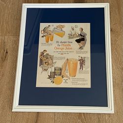 Vintage Framed And Matted Florida OJ Ad