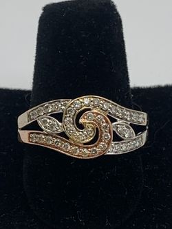 Tri gold ladies diamond ring #14873