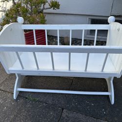 Wooden Doll Crib