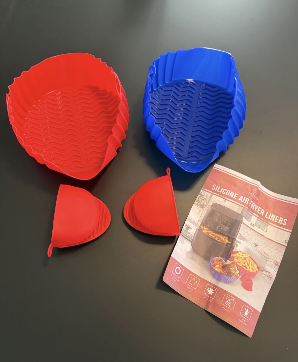 Reseller Opportunity. Bulk Lot of 78 Silicone Air Fryer Liners and 78 Hand Gripper Set - Bulk Sale Only