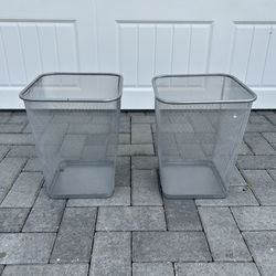 Metal Mesh Trash Bins (Set of 2)