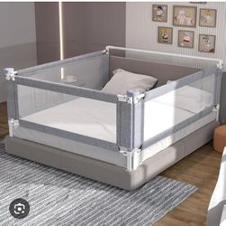 yulongtengfei 3-Piece King Size Bed Rail for Toddlers - Adjustable Baby Bed Rail Guard, Kids Safety Bed Rail for King Size Bed (78.7"x78.7"x74.8"-Grey