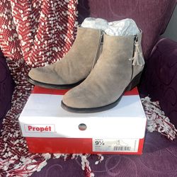 Propet Rebel Ankle Boot (Women) - Smoked Taupe Suede, 9.5 - NIB