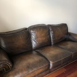 Leather sofa couch