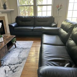 Two Black Modern Couches