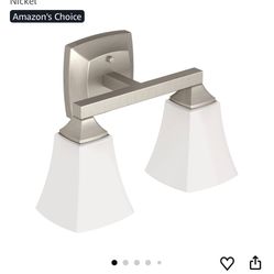 Moen 2 Light Dual Mount Bathroom Vanity Light Fixture 