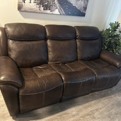 Leather Power Reclining Sofa 