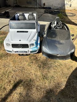 Kids  Mercedes AMG G63 and Tesla