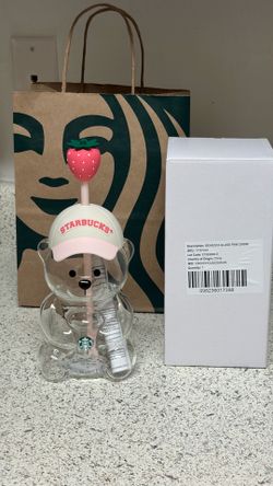 New Starbucks 2026 bearista bee cup strawberry topper baseball