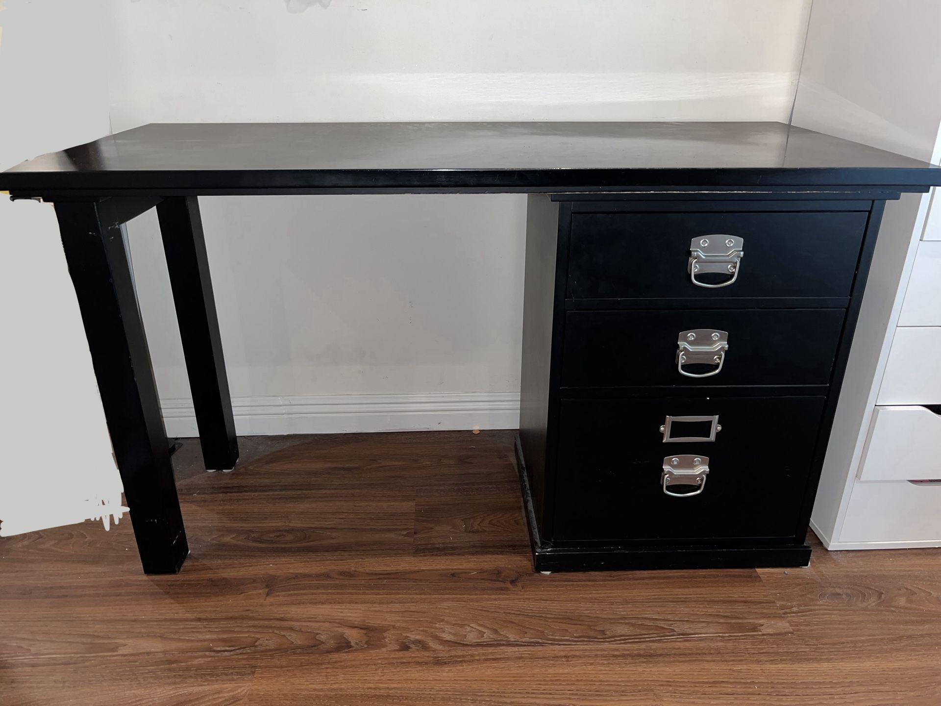 Pottery Barn Bedford Desk Filing Cabinet Black Writing Wooden Desk