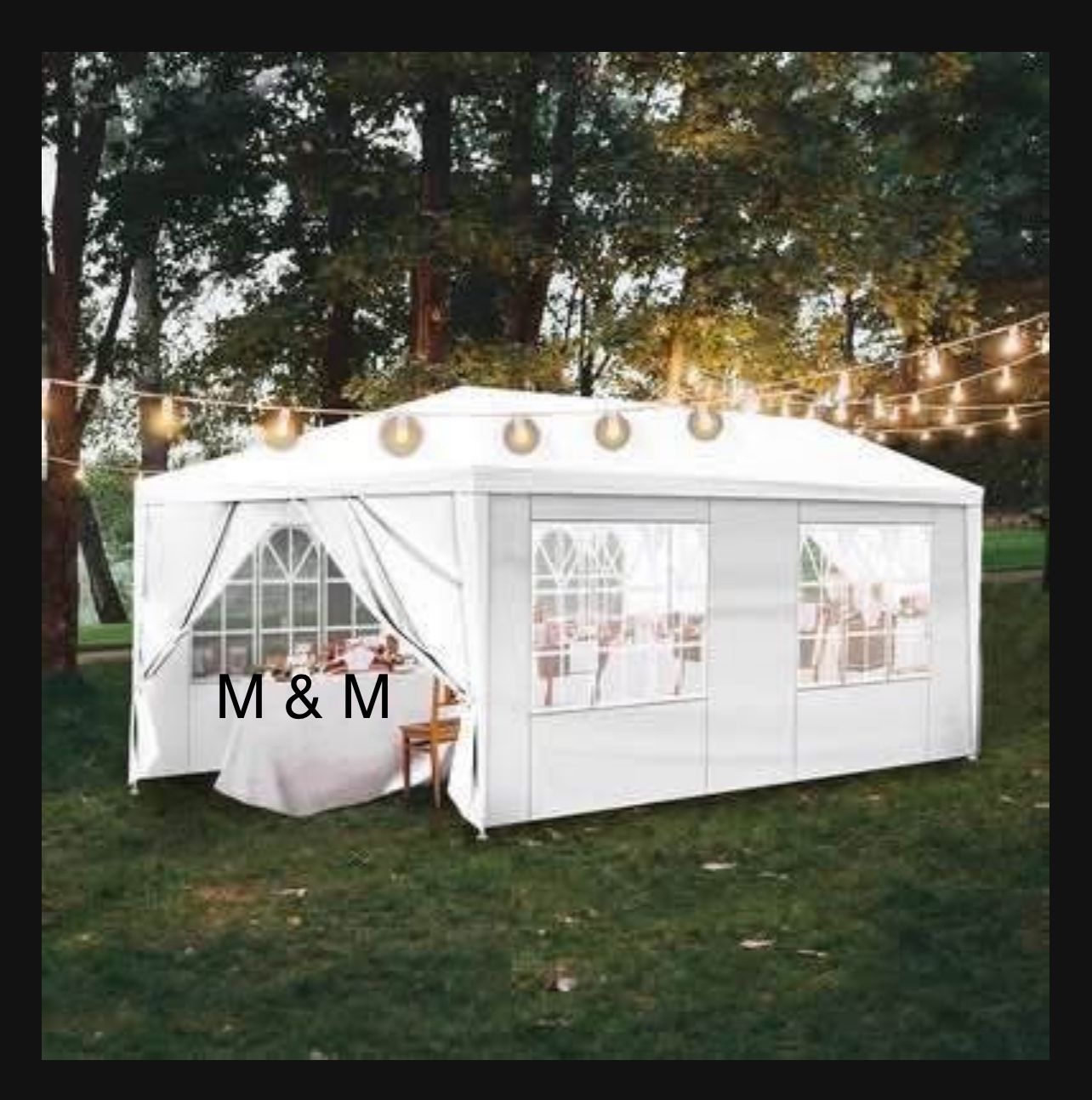 10x20' Wedding Party Canopy Tent Outdoor Gazebo with 6 Removable Sidewalls