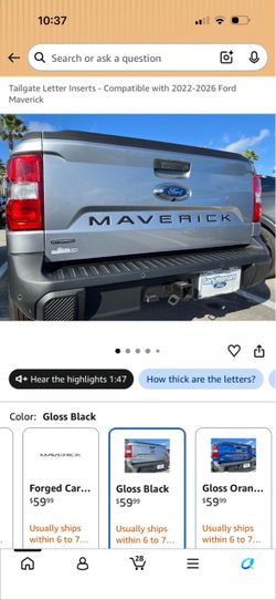 Tailgate Letter Inserts - Compatible with 2022-2026 Ford Maverick