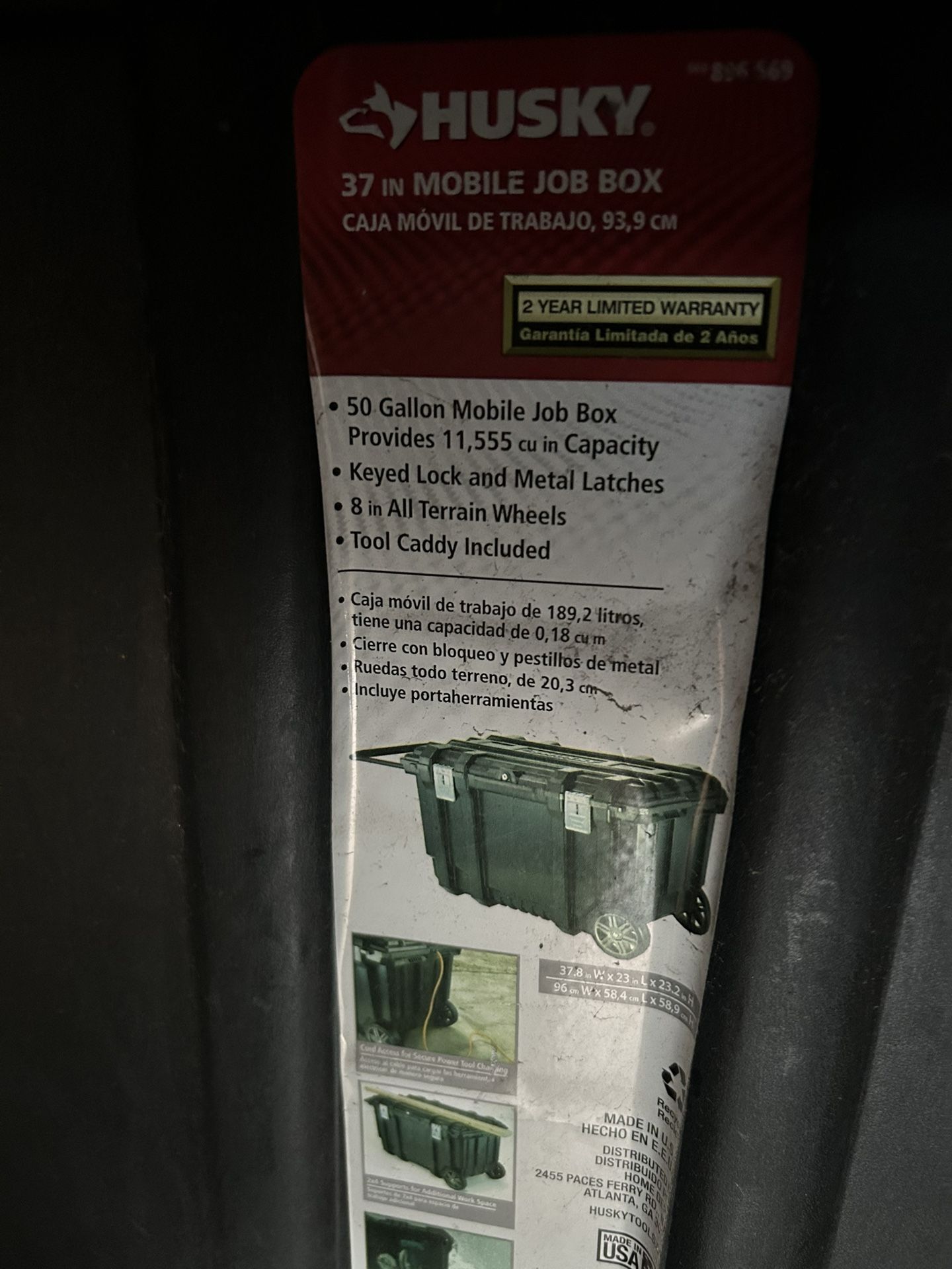 3 Husky Storage Containers 50 Gallon Mobile Job Box