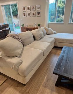 Beige Sectional Sofa with Chaise