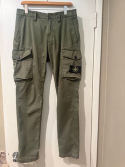 Stone Island Men’s Supima Cotton Cargo Pants (Army Green, M-30US)