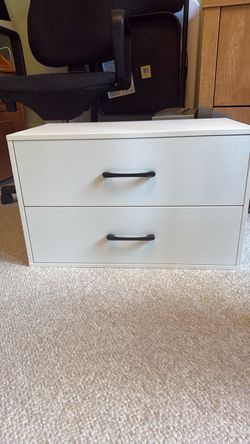 Two drawers white black handle brand new!