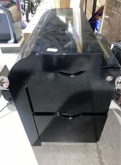 BLACK ABSTRACT STORAGE CABINET WITH KEY