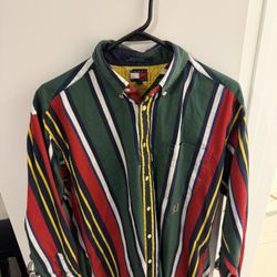 TWO Vintage Tommy Hilfiger Dress Shirts 