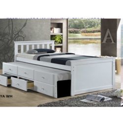 Twin Bed With Trundle Twin Not Including Mattress 