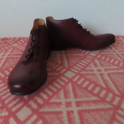 john fluevog vegan vogs RADIO CJRT LACE-UP ANKLE BOOT Red Vegan 9.5