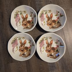 Easter Bunny Bowls Handmade in Italy Set Of 4